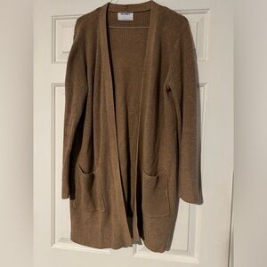 Old Navy Open-Front Longline Sweater Cardigan with Front Pockets Camel - NWOT